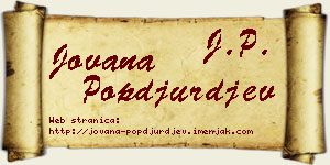 Jovana Popđurđev vizit kartica